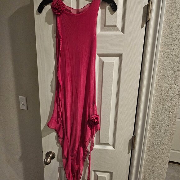 Solano Design Pink Sheer Dress - Picture 1 of 8